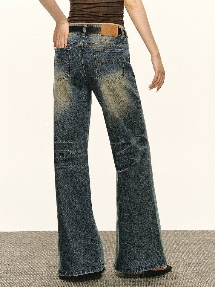 Retro Wide Leg Denim Pants