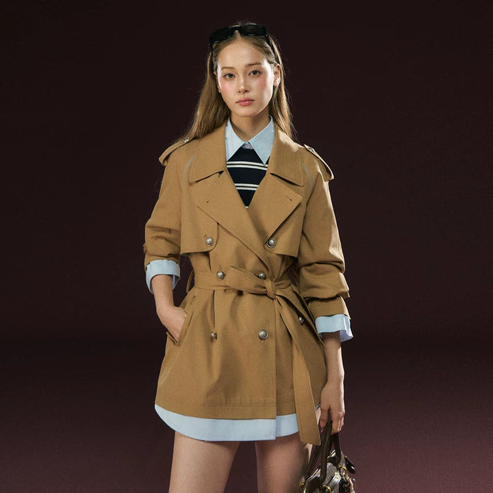 Retro mid-length dobbelspent trenchcoat 