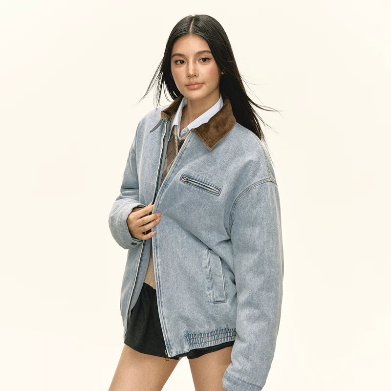 جاكيت شتوي من قطن الدنيم الرجعي 