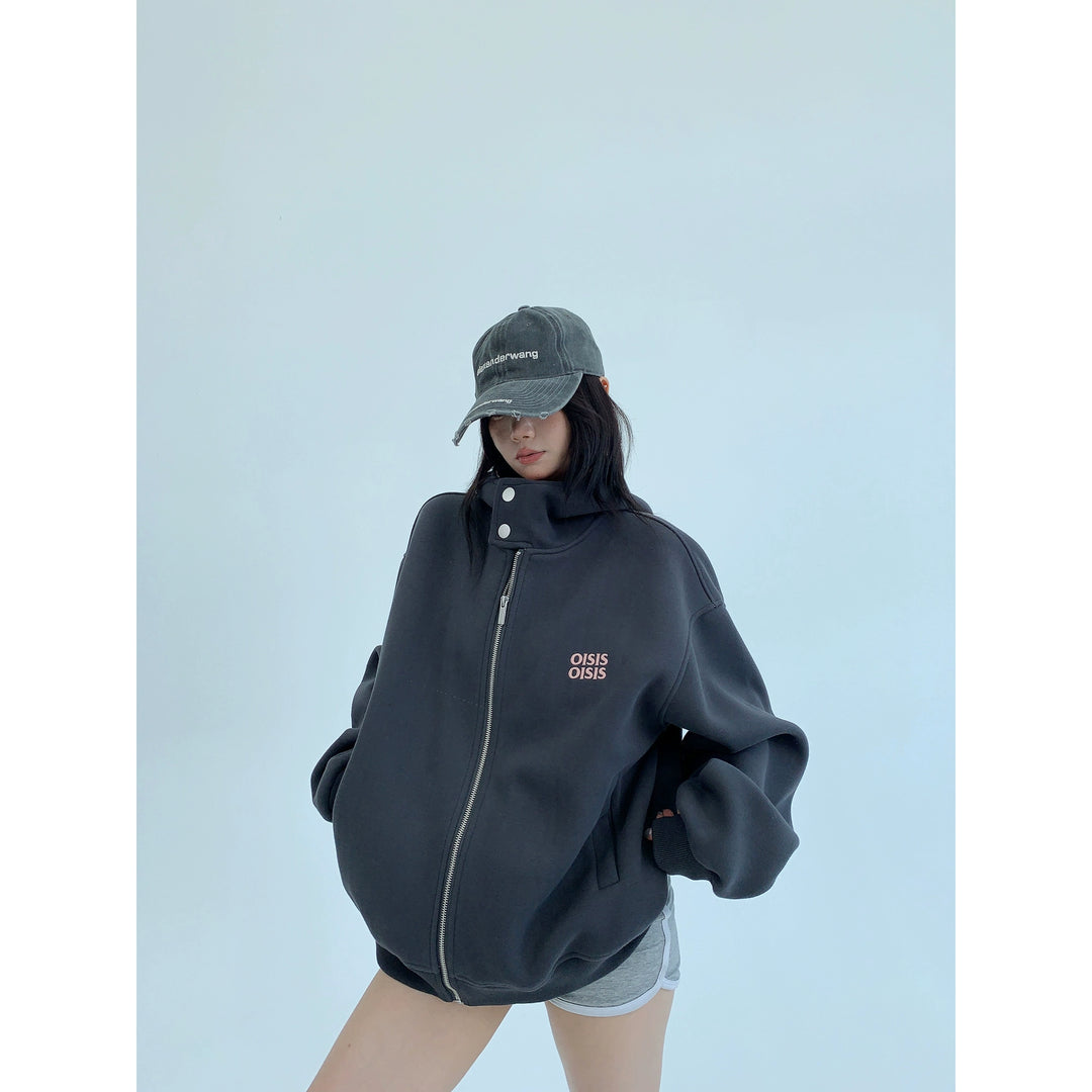 Zip Up Hooded Sweatshirt Jacket