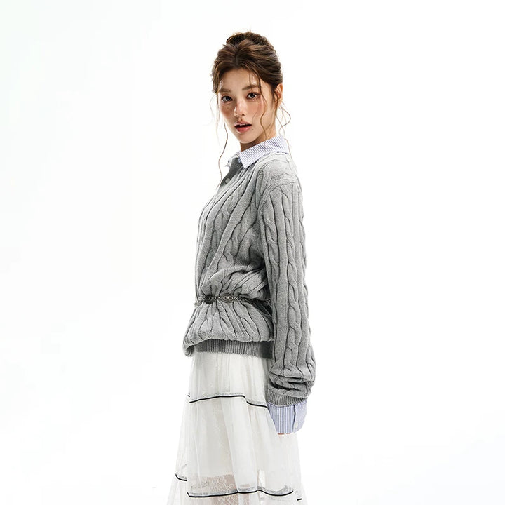 סוודר פיסתיים מחוטים סרוגים 