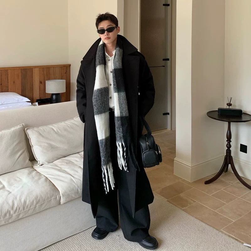 Wool Long Over-the-Knee Trench Coat