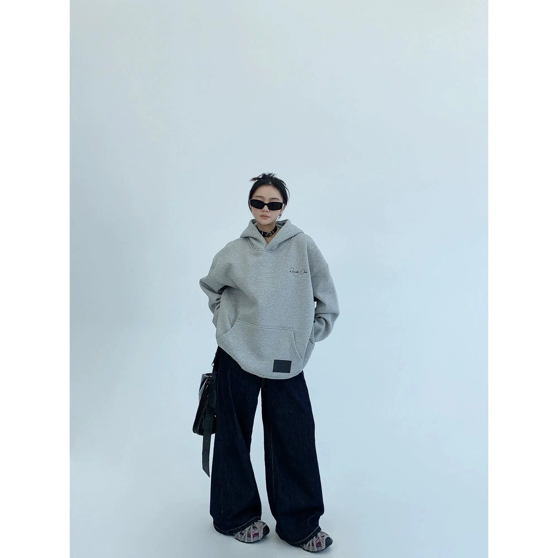 Plush Embroidered Hooded Sweatshirt