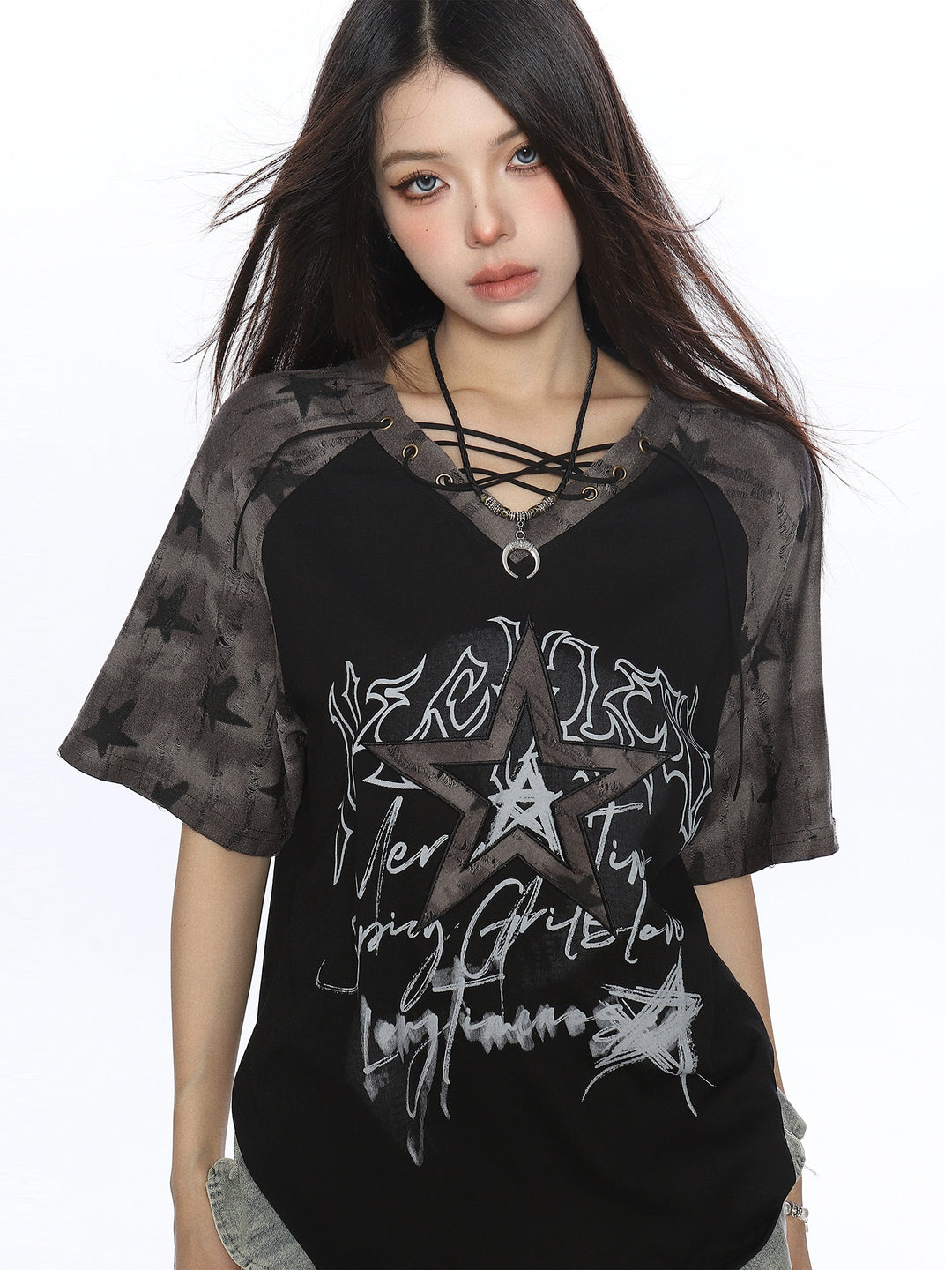 Star Graffiti Raglan Sleeve T-Shirt