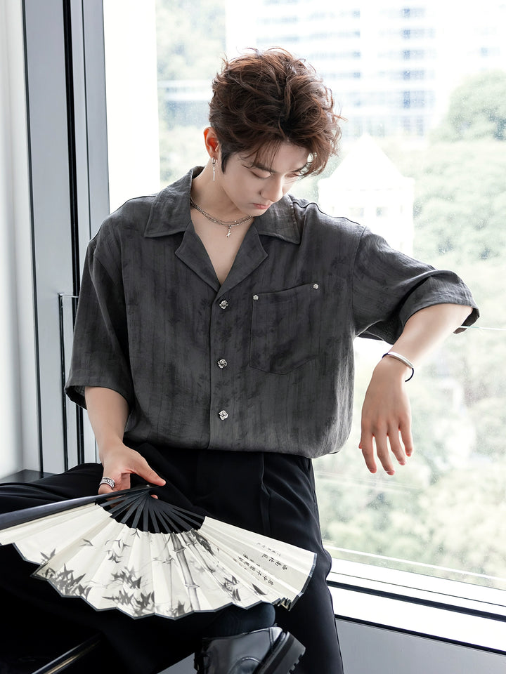 통기성이 좋은 가벼운 중국 스타일 셔츠 