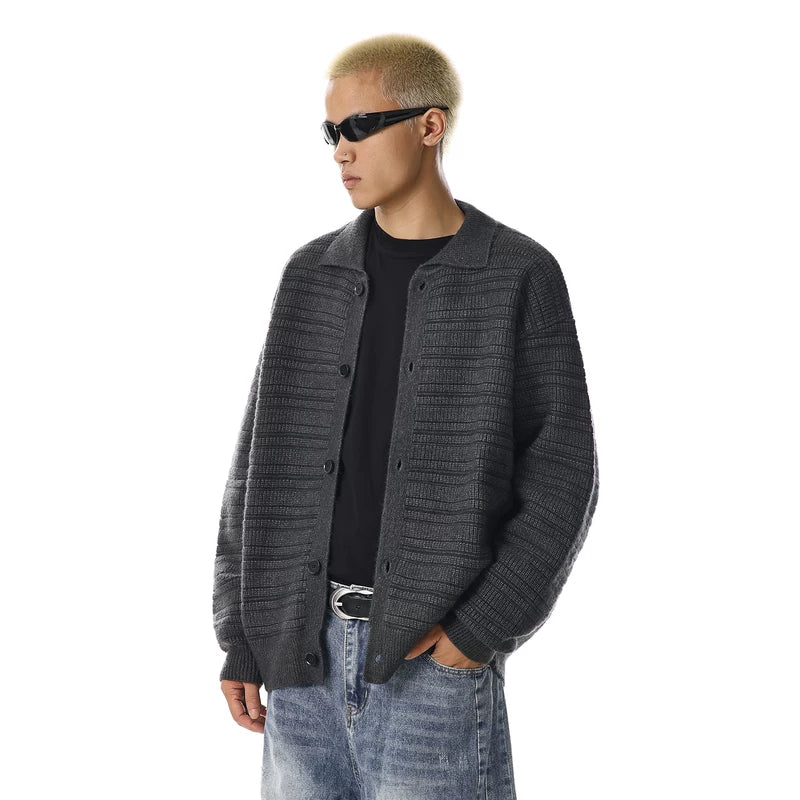 Cardigan en tricot rétro avec boutons 