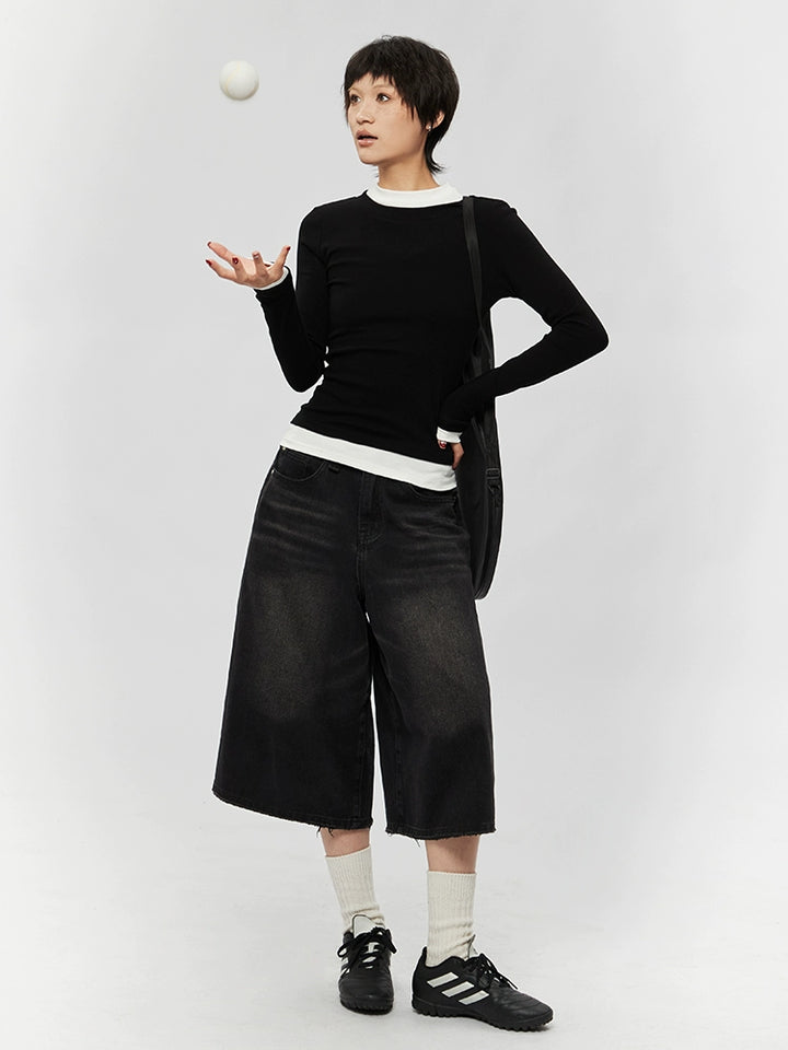 Splicing Long Sleeve Pullover