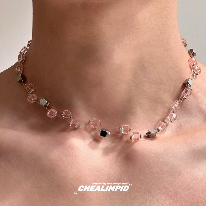 Double Layer Crystal Bead Clavicle Necklace