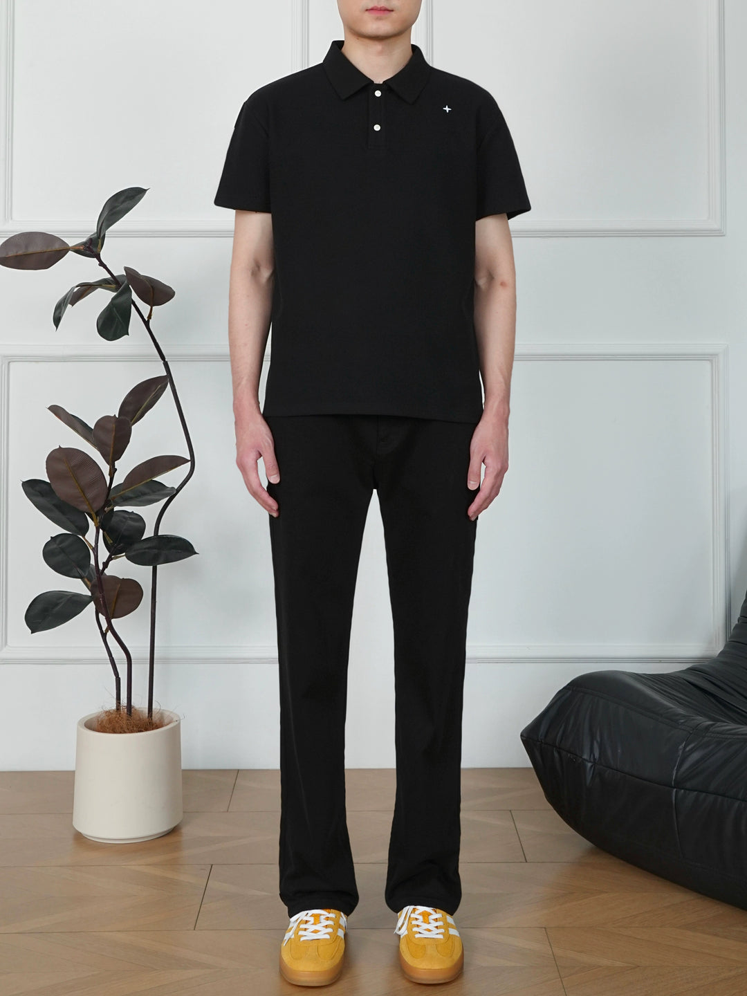 Embroidered Lapel Polo Shirt