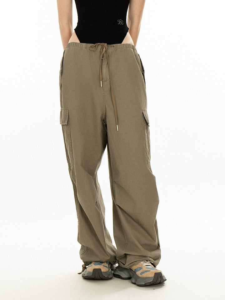 Wide Leg Low Waist Cargo Pants