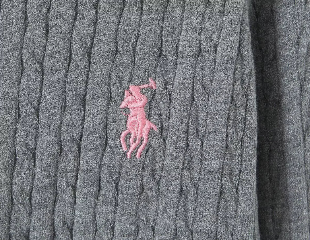 Lapel Cable Knit Cardigan