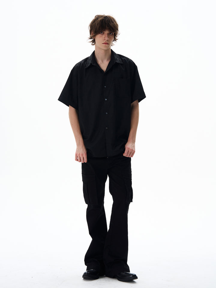 Retro Embroidered Short-Sleeved Shirt