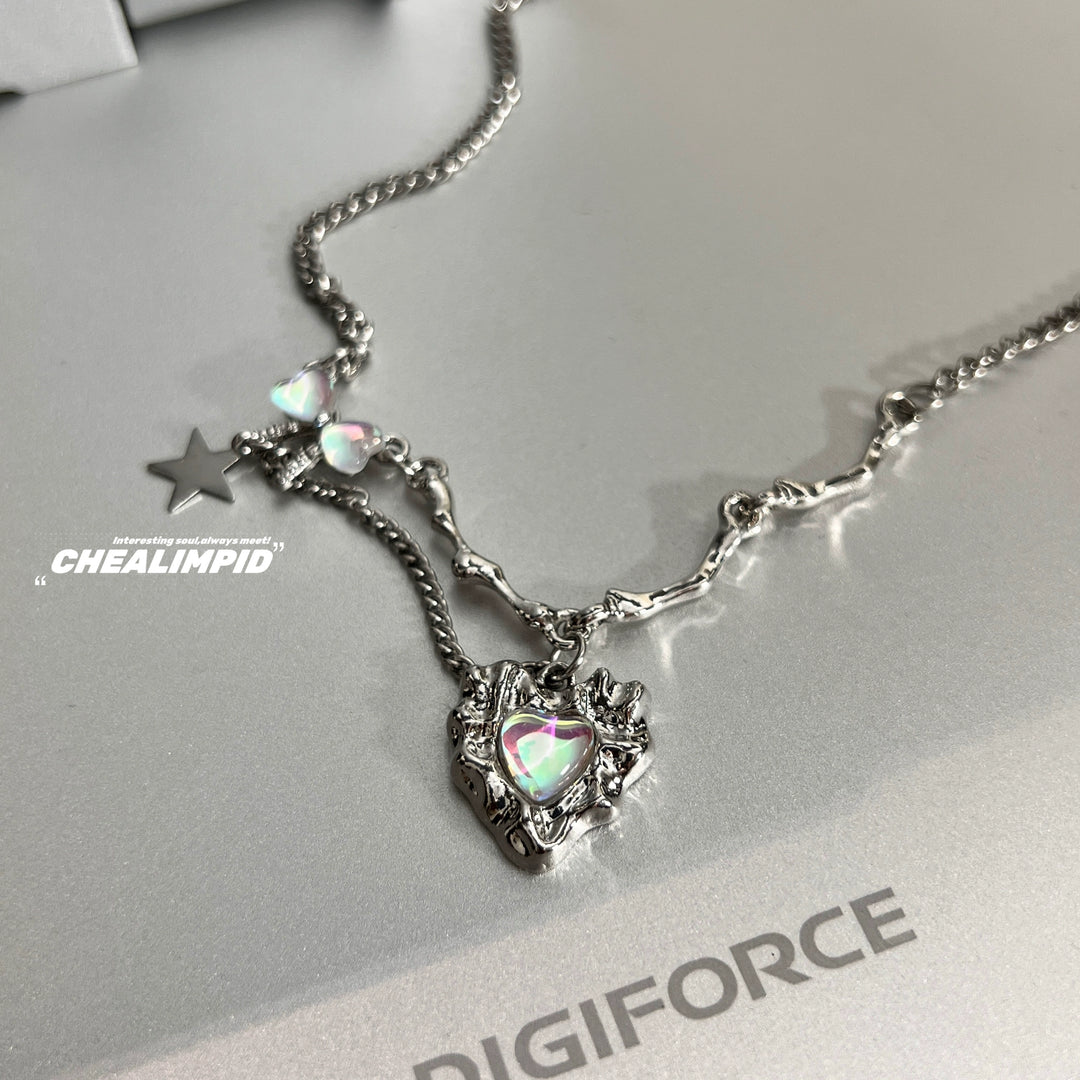 Irregular Heart Pendant Clavicle Necklace