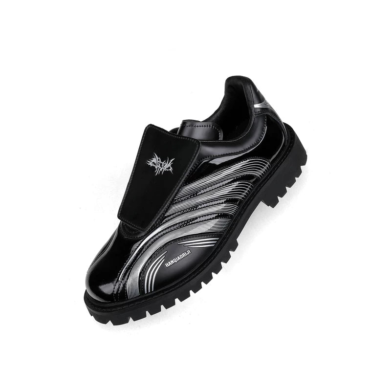 Genuine Leather Thick-Soled Casual Sneakers