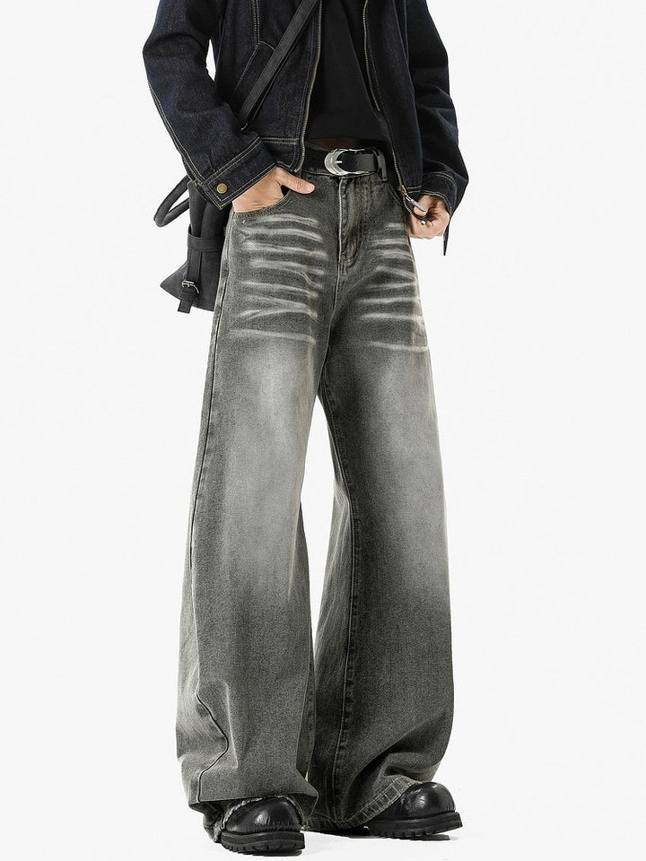 Grey Wide-Leg Jeans