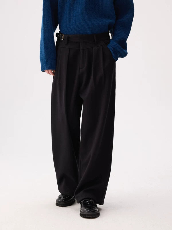 Wide-Leg Floor-Length Casual Pants