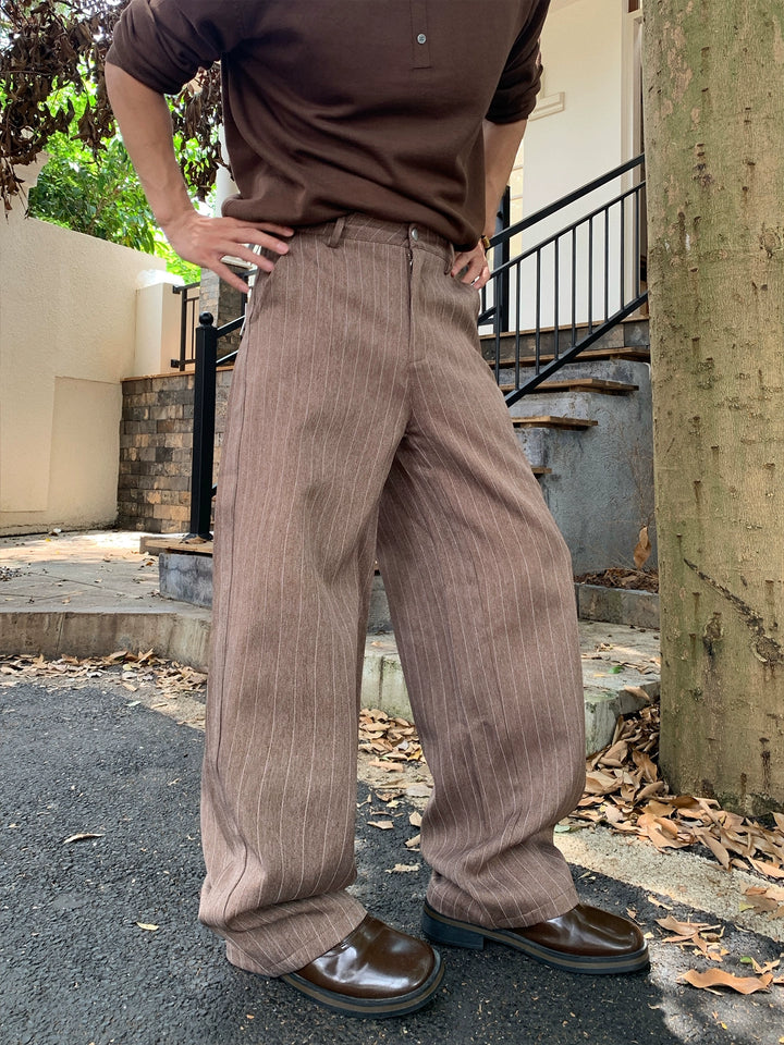 Striped Loose Wide-Leg Pants