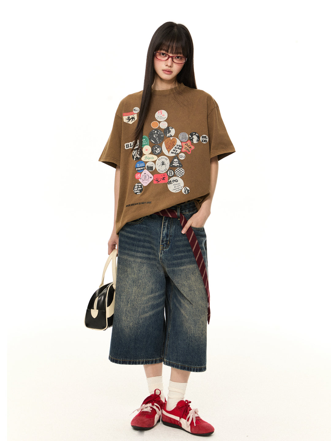 Gerade Denim Weite Shorts 