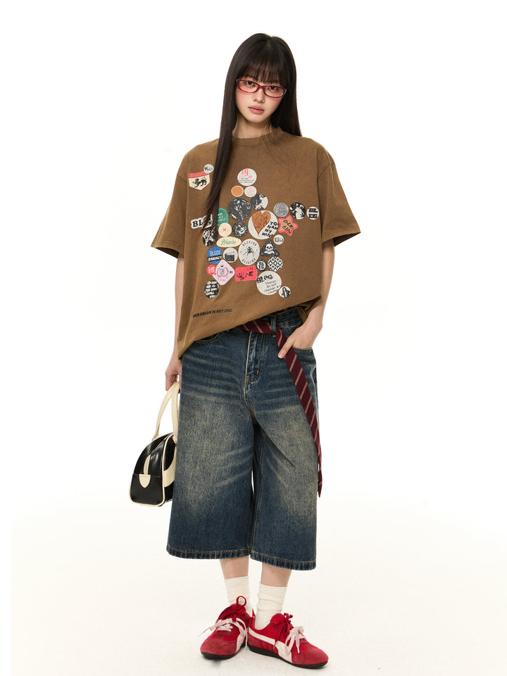 Gerade Denim Weite Shorts 