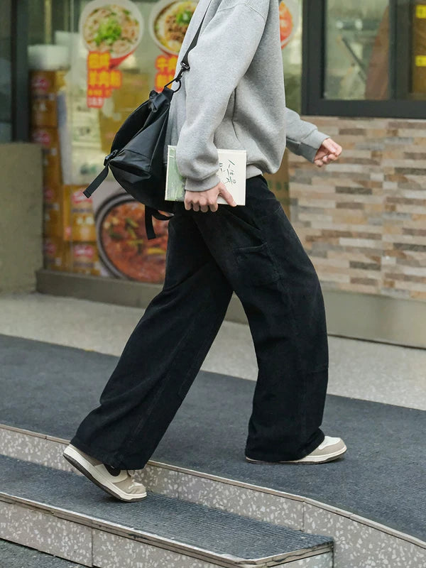 세탁된 디스트레스 스트레이트 레그 청바지 