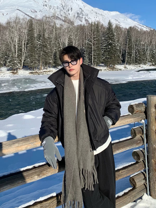 Stand Collar Puffer Bomber Jacket