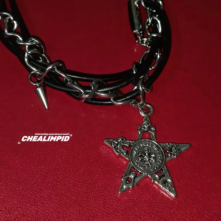 Star Rivet Punk Choker Necklace