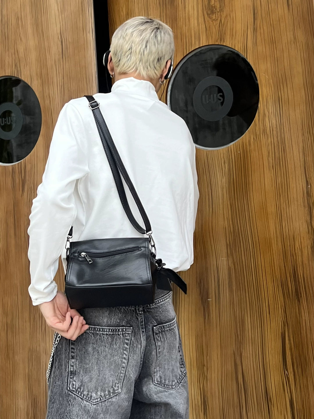 Black Square Shoulder Bag