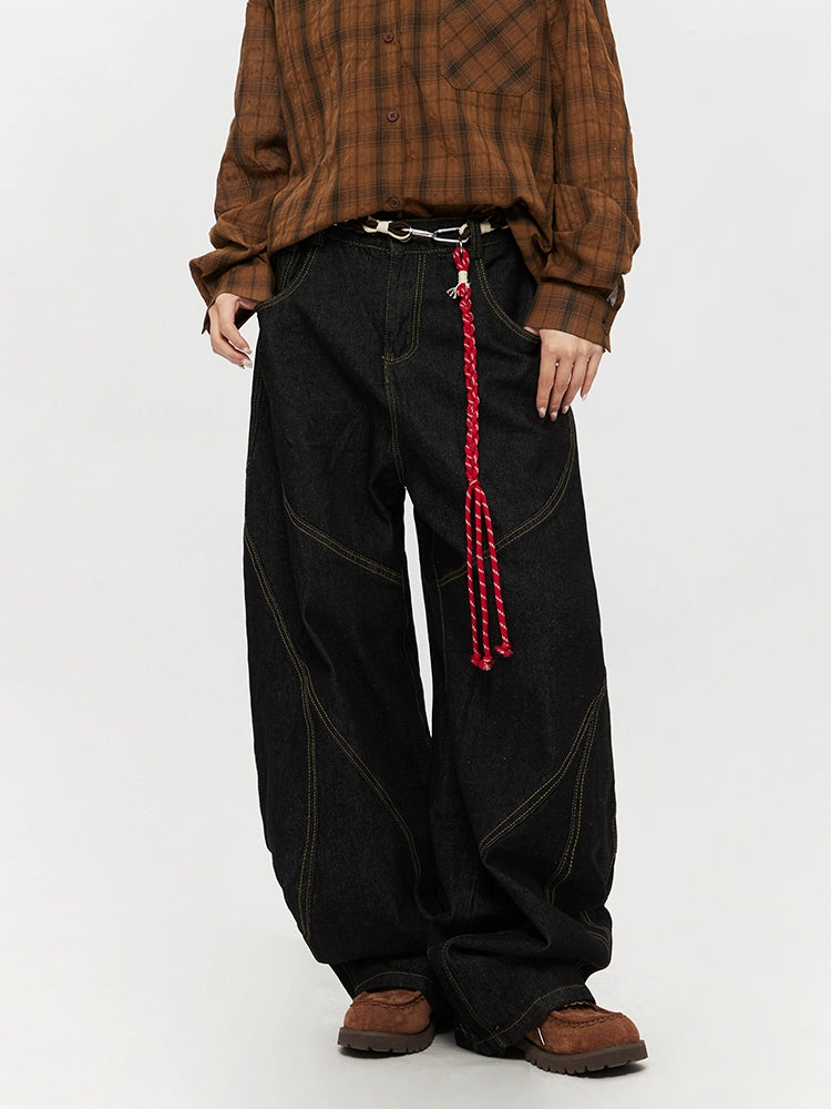Retro Splicing Vide Leggings Jeans 