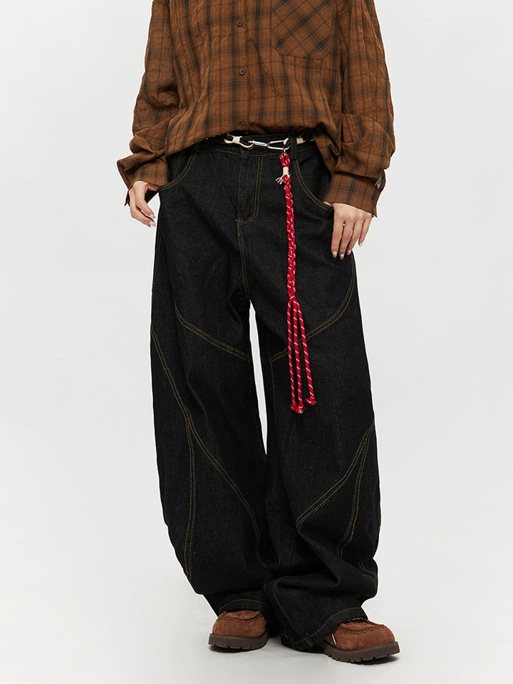 Retro Splicing Vide Leggings Jeans 