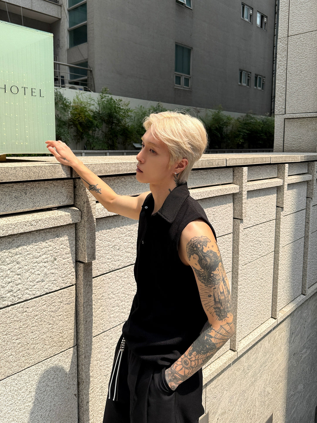 Sleeveless Lapel Polo Shirt