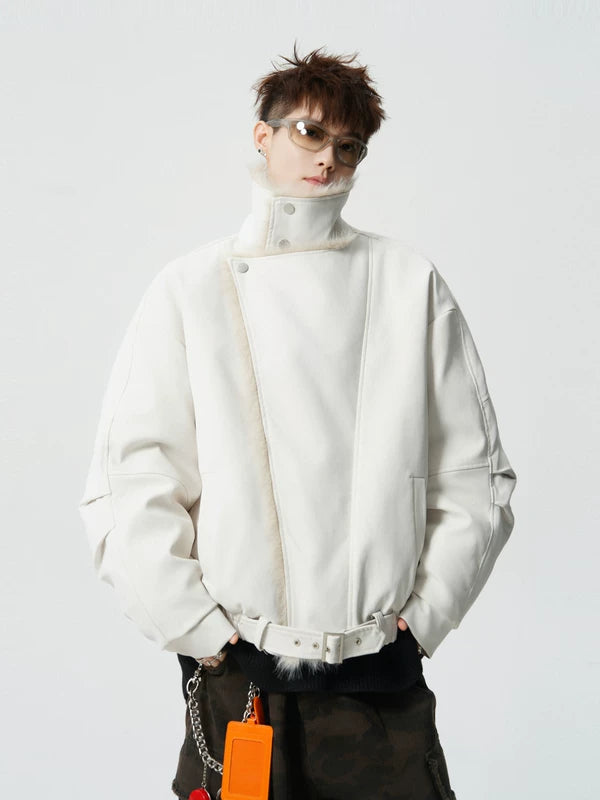 Veste en coton avec col en fausse fourrure d'hiver 