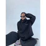 Plush Embroidered Hooded Sweatshirt