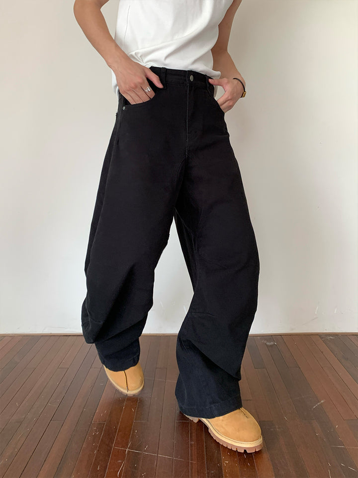 Wide-Leg Casual Scimitar Pants