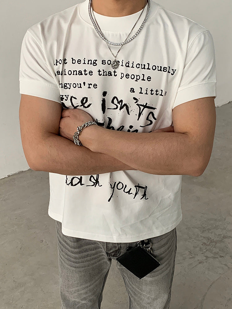 Graphic Letter Print Short-Sleeve T-Shirt