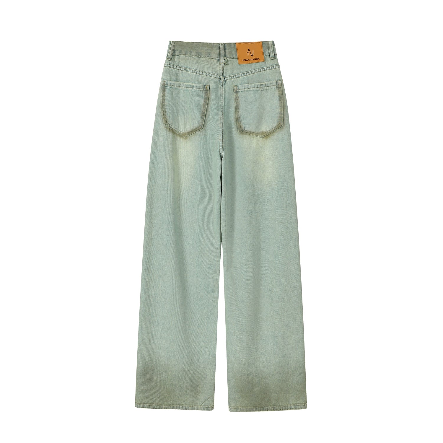 Distressed Tie-Dye Wide-Leg Jeans Pants