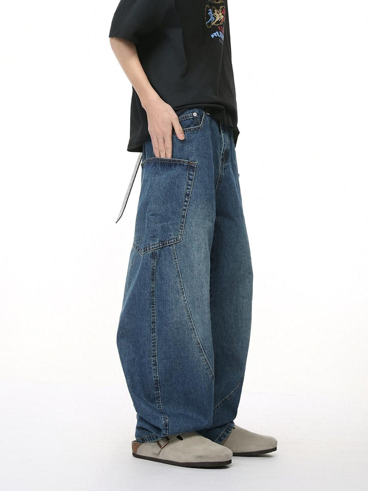 Wide-Leg Patchwork Jeans