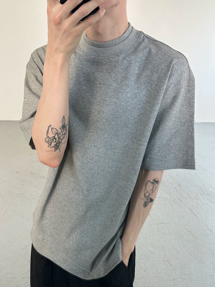 Half-Hoge Kraag Korte Mouw Pullover 