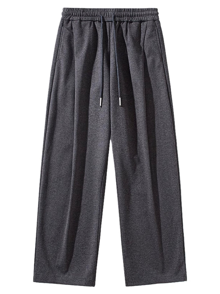 Pantalones de chándal de pierna ancha de lana con cordón 