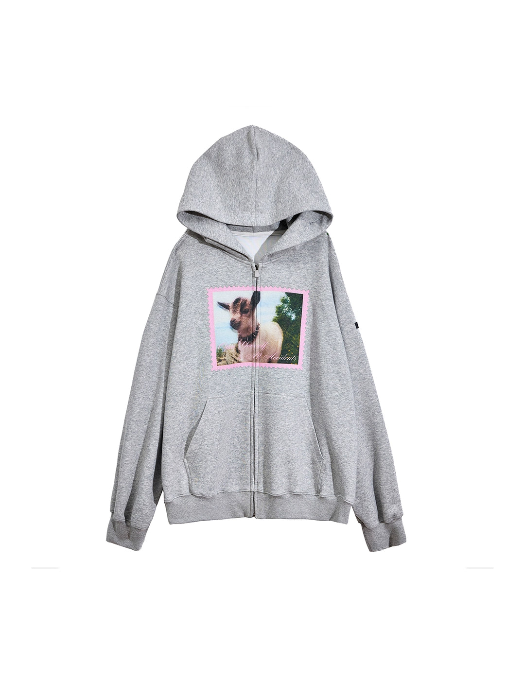 Lammtryck Löst Dragkedja Hoodie 