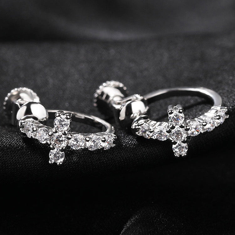 Zircon Cross No-Piercing Ear Clip