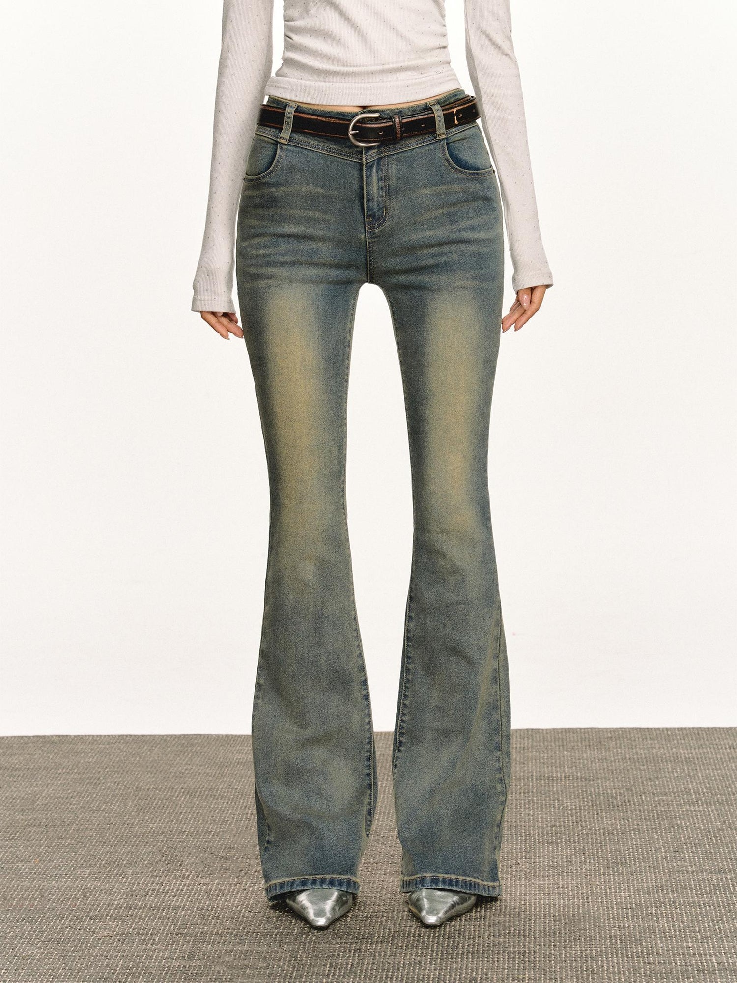 Slim Fit Low Waist Flared Jeans