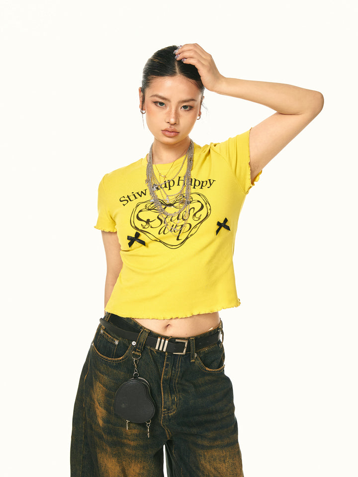 Retro Slim Fit Short-sleeve Top