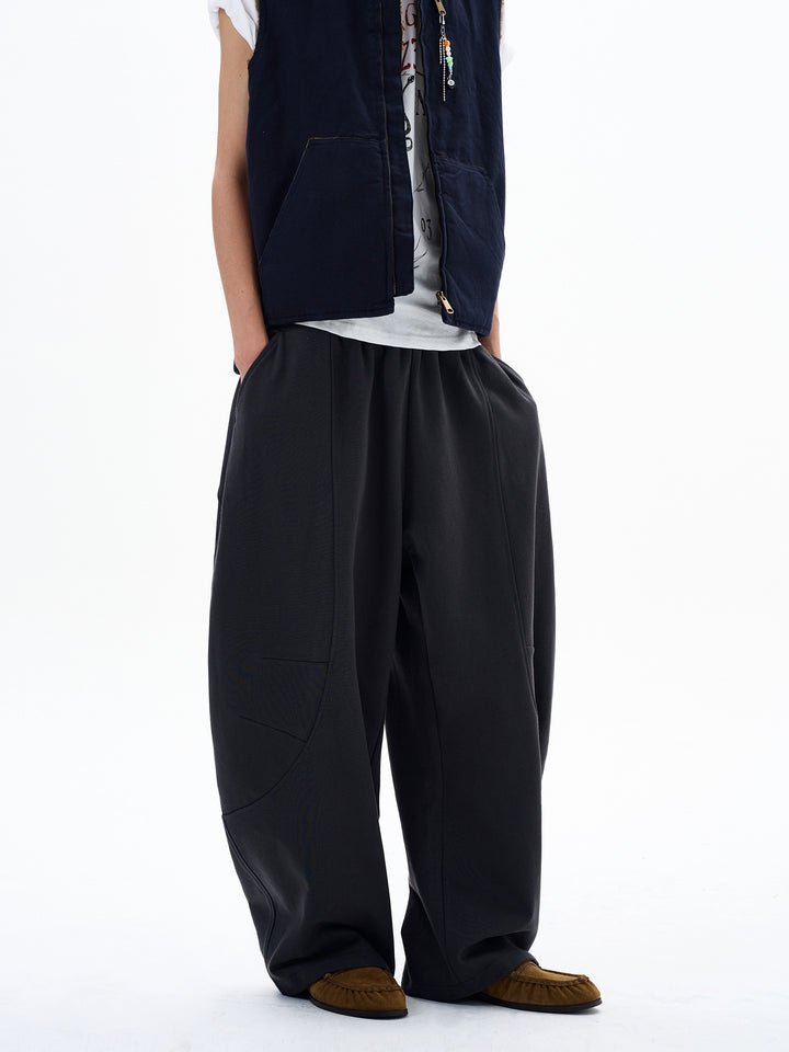 Pantaloni sportivi in terry a gamba larga e vestibilità ampia 