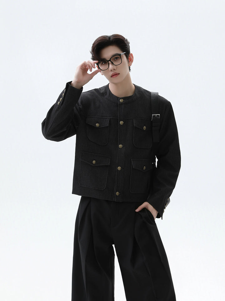 Multiple Pockets Short Jacket