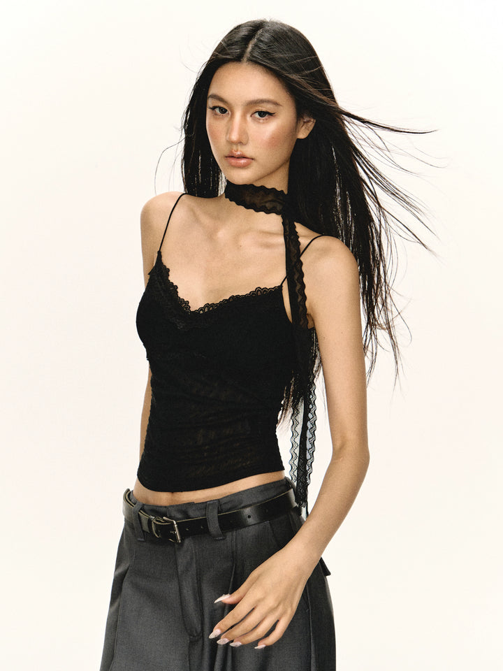 Lace Trim Slim Fit Camisole Top