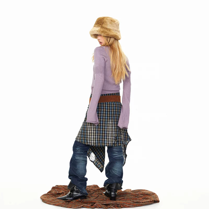 Floral V-Neck Knit Pullover Sweater