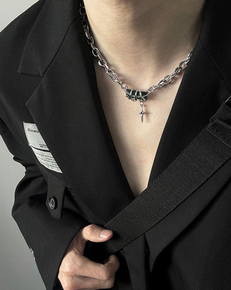 Snake Pendant Titanium Steel Chain Necklace