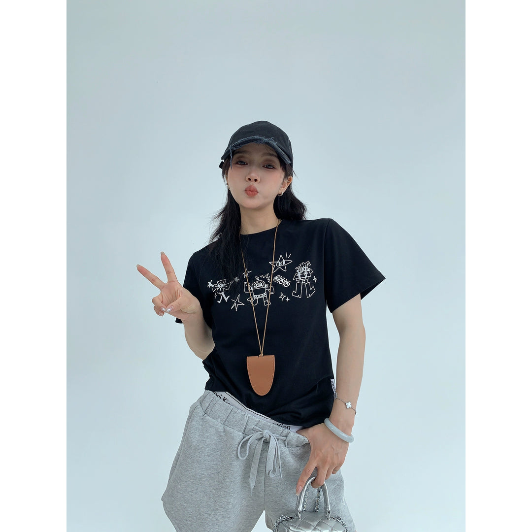 Cartoon Graphic Short Sleeve T-shirt