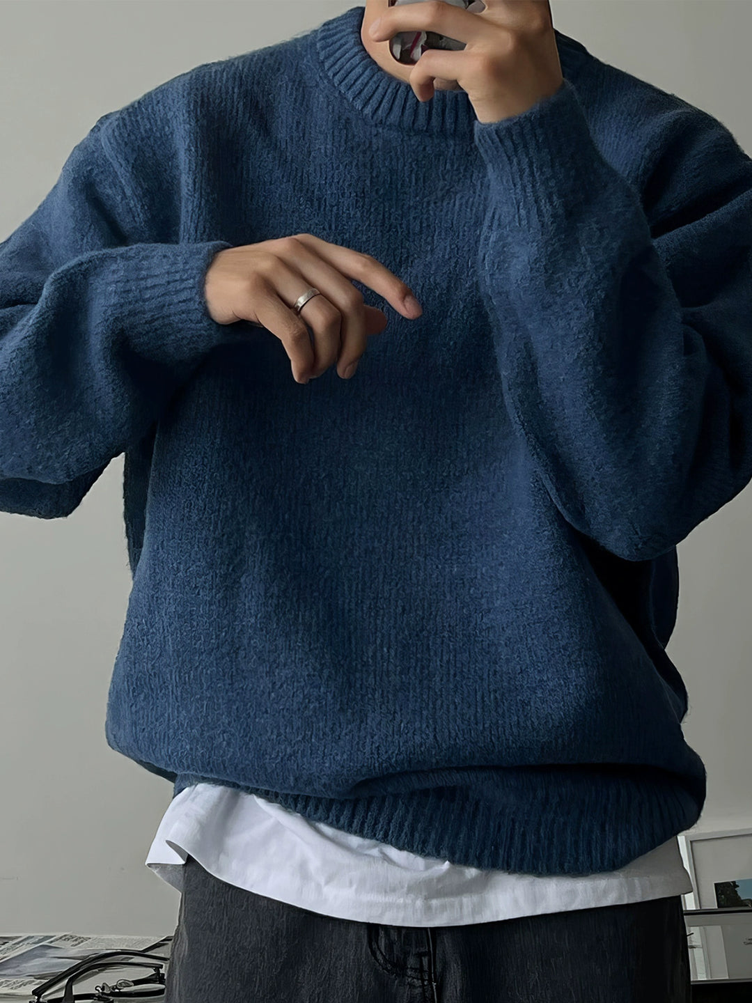 Round Neck Thick Knit Sweater