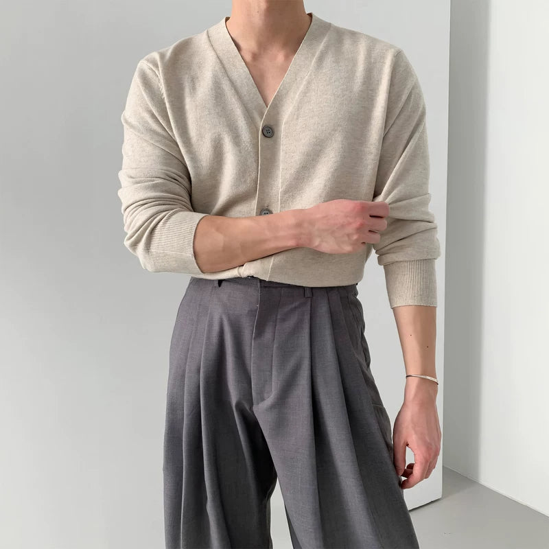 V-neck Knit Cardigan Loose Sweater